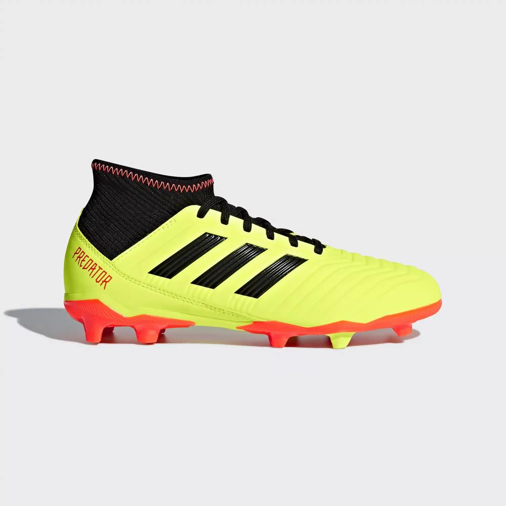 Adidas Predator 18.3 Firm Ground Tacos de Futbol Amarillos Para Niña (MX-66432)